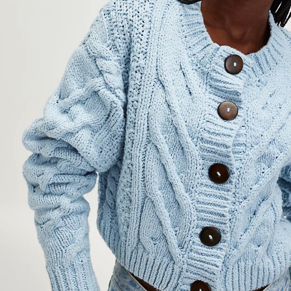 Free People Bonfire Cable Knit Cardi